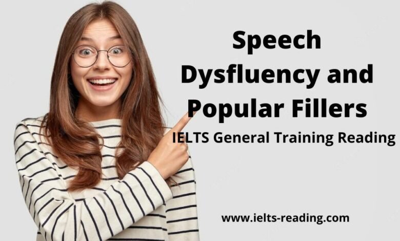 Speech Dysfluency and Popular Fillers IELTS Reading General training